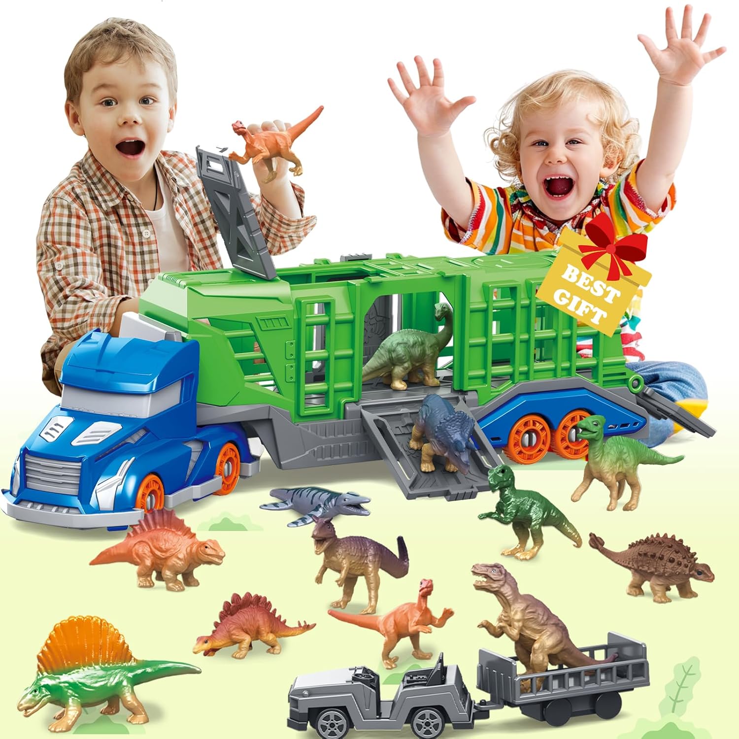 Kids Toys 3 Year Old - Zestaw zabawek: Pojazd transportowy dla dinozaurów