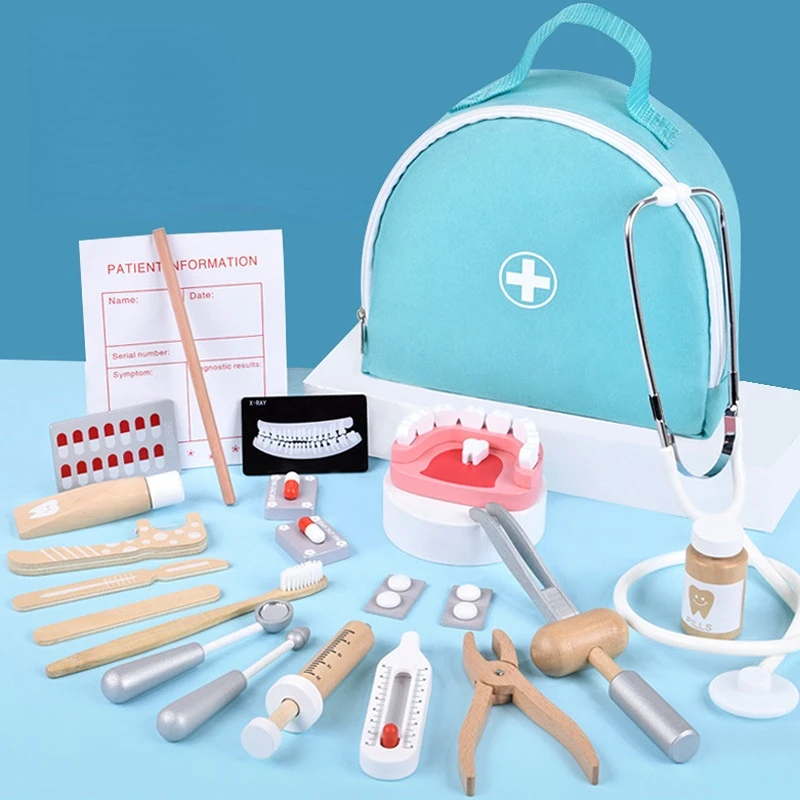 Kids Toys Doctor Set - Nowy Zestaw Drewnianych Zabawek Edukacyjnych dla