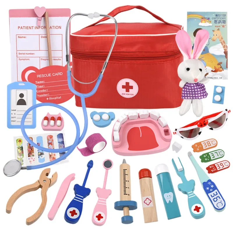 Kids Toys Doctor Set - Zestaw zabawek dla dzieci Drewniany zestaw