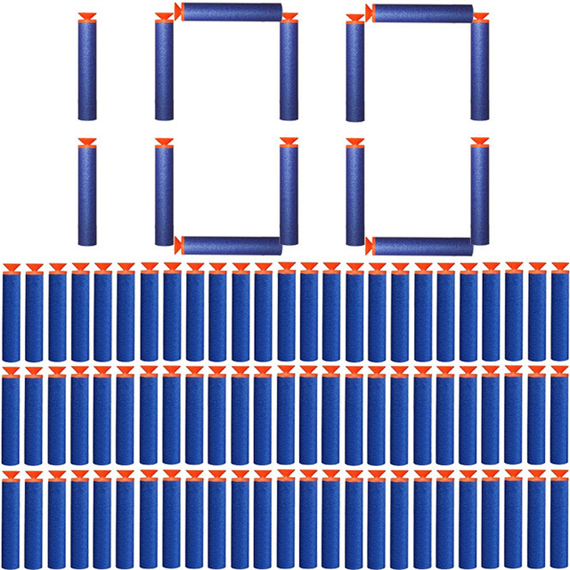 Foam Dart Gun - 100 szt. Niebieskich kul z głowicą
