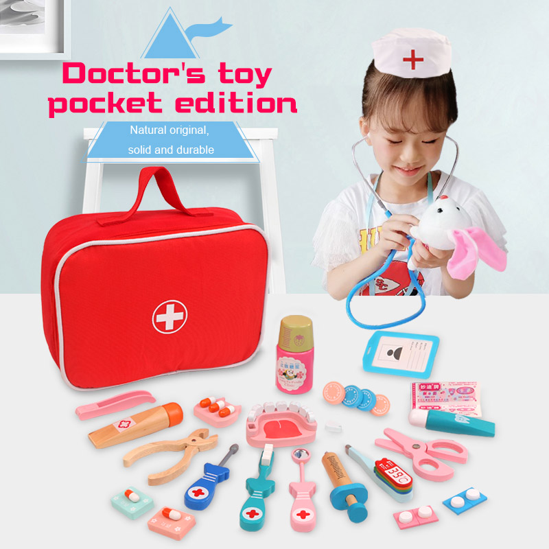 Kids Toys Doctor Set - Zabawki do zabawy w lekarza, drewniany