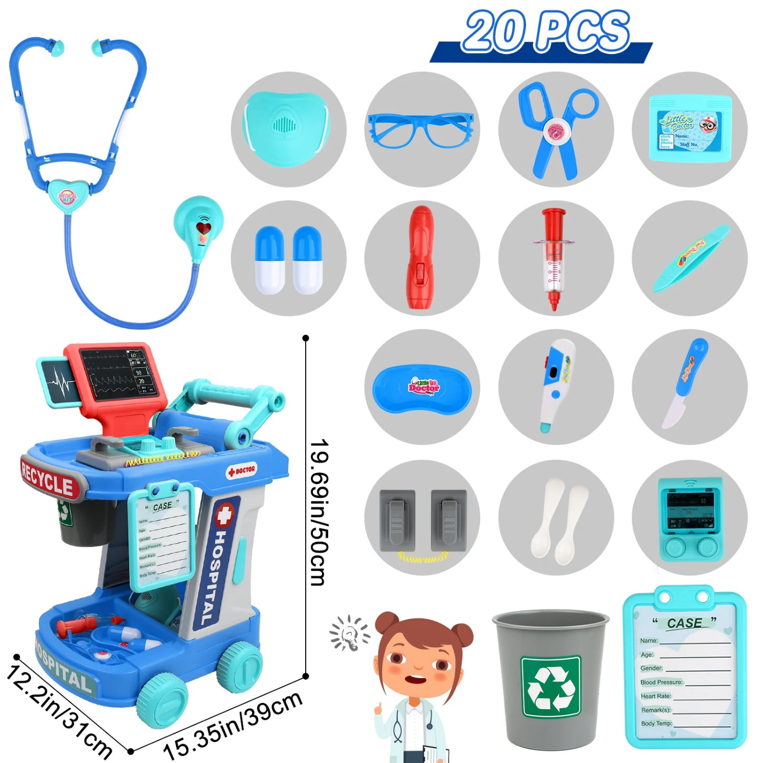 Zabawki lekarza dla dziewczyne – Kids Toys Doctor Set recenzja i cena